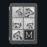 Zwart wit instagram 5 Photo Collage Monogram iPad Mini Cover<br><div class="desc">De achtergrond omvat een optioneel chevron Pattern - Gebruik vijf vierkante foto's om een uniek en persoonlijk cadeau te creëer. Of je kunt de hipster puppy houden en een trendy keepslag maken. Als u de afbeeldingen moet aanpassen,  klik op het aanpassingshulpmiddel om veranderingen aan te brengen.</div>