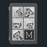 Zwart wit instagram 5 Photo Collage Monogram iPad Mini Cover<br><div class="desc">De achtergrond omvat een optioneel chevron Pattern - Gebruik vijf vierkante foto's om een uniek en persoonlijk cadeau te creëer. Of je kunt de hipster puppy houden en een trendy keepslag maken. Als u de afbeeldingen moet aanpassen,  klik op het aanpassingshulpmiddel om veranderingen aan te brengen.</div>