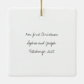 Zwart-wit Instant Foto Stijl Bruiloft Foto Keramisch Ornament (Achterkant)