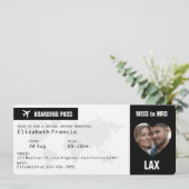 Zwart & Wit Instapkaart Bruidsfeest Kaart (Staand voorkant)