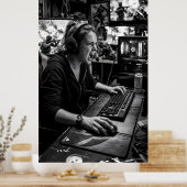 Zwart-wit instructieposter voor het battle station poster (Keuken)