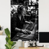 Zwart-wit instructieposter voor het battle station poster (Thuiskantoor)