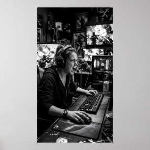 Zwart-wit instructieposter voor het battle station poster