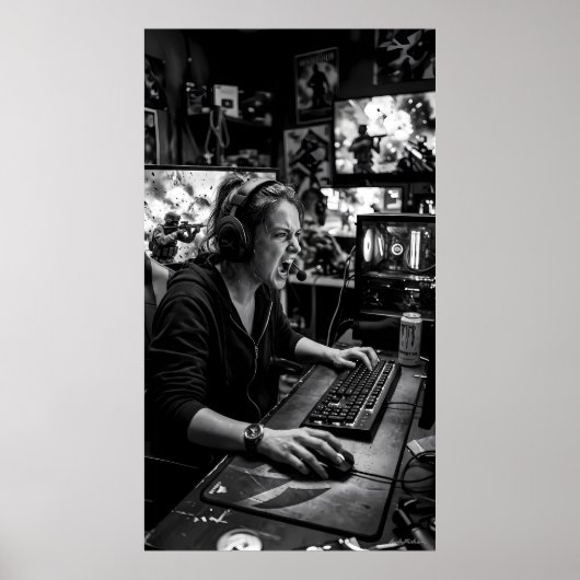 Zwart-wit instructieposter voor het battle station poster (Voorkant)