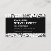 Zwart-wit interieur onroerend goed visitekaartje (Achterkant)