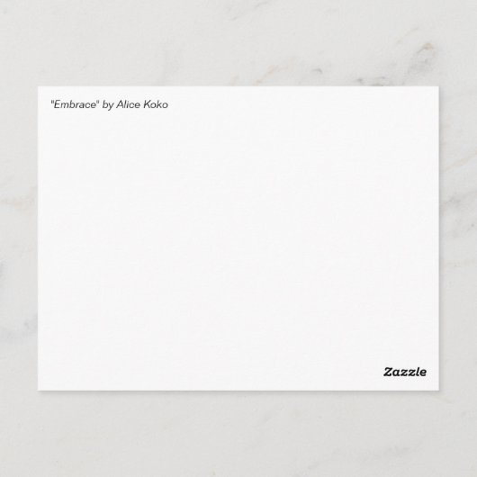 Zwart-wit Interraciaal koppel knuffelen kunstwerk Briefkaart (Achterkant)