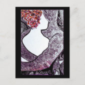 Zwart-wit Interraciaal koppel knuffelen kunstwerk Briefkaart (Voorkant)