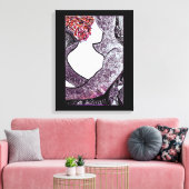 Zwart-wit Interraciaal koppel knuffelen kunstwerk Canvas Afdruk (Insitu (Woonkamer))