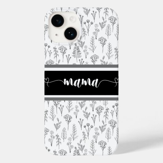 Zwart-wit iPhone-hoesje voor mama Case-Mate iPhone Case (Achterkant)