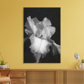 Zwart-wit Iris Bloem Foto Canvas Afdruk (Insitu (Woonkamer))