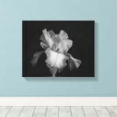 Zwart-wit Iris Bloemen Foto Canvas Afdruk (Insitu (Houten vloer))
