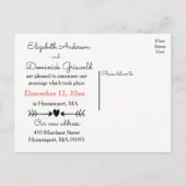 Zwart-wit is getrouwd met Heart Laurel Aankondigingskaart (Achterkant)