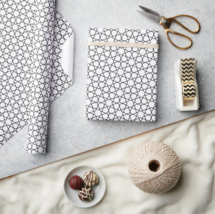 Zwart-wit islamitisch geometrisch huwelijksfeest cadeaupapier