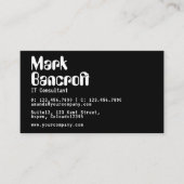 Zwart-wit IT-technologie Consultant voor bedrijven Visitekaartje (Voorkant)