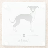 Zwart-wit Italiaans grijsgeluid met aangepaste tek Glazen Onderzetter (Achterkant)