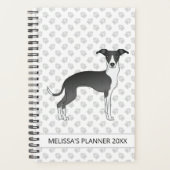 Zwart-wit Italiaans grijsgeluid met aangepaste tek Planner (Voorkant)