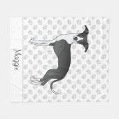 Zwart-wit Italiaans kruit met aangepaste naam Fleece Deken (Voorkant (Horizontaal))