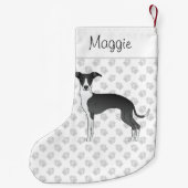 Zwart-wit Italiaans kruit met aangepaste naam Kleine Kerstsok (Achterkant)