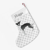 Zwart-wit Italiaans kruit met aangepaste naam Kleine Kerstsok (Achterkant (Hangend))