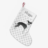 Zwart-wit Italiaans kruit met aangepaste naam Kleine Kerstsok (Voorkant (Hangend))