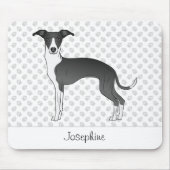 Zwart-wit Italiaans kruit met aangepaste naam Muismat (Voorkant)