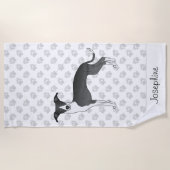 Zwart-wit Italiaans kruit met aangepaste naam Strandlaken (Voorkant)