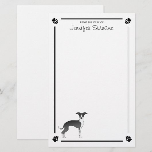 Zwart-wit Italiaans kruiwit met poten en tekst Briefpapier (Voorkant / Achterkant)