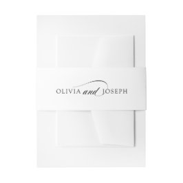 Zwart-wit Italiaanse elegantie | Bruiloft Uitnodigingen Wikkel