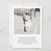 Zwart-wit Italiaanse elegantie | Fotobruiloft Aankondiging (Achterkant)