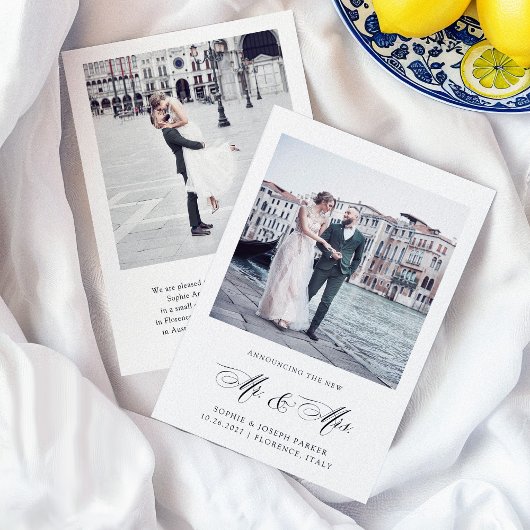 Zwart-wit Italiaanse elegantie | Fotobruiloft Aankondiging