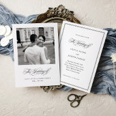 Zwart-Wit | Italiaanse Elegantie Fotobruiloft Kaart