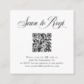 Zwart-wit Italiaanse elegantie RSVP met QR-code Informatiekaartje (Voorkant)
