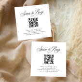 Zwart-wit Italiaanse elegantie RSVP met QR-code Informatiekaartje