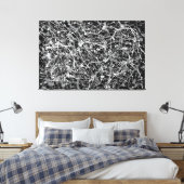 ZWART-WIT IV - Action schilderij -Abstract- Canvas Afdruk (Insitu (Slaapkamer))