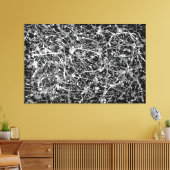 ZWART-WIT IV - Action schilderij -Abstract- Canvas Afdruk (Insitu (Woonkamer))