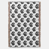 Zwart-wit Ivy Leaf Print Deken (Voorkant Verticaal)