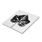 Zwart-wit Ivy Leaf Print Tegeltje (Zijkant)