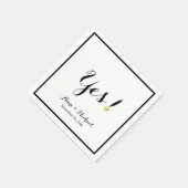 zwart/wit Ja! Huwelijksreceptie Party Servet (Hoek)