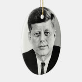 Zwart & Wit Jack JFK John F. Kennedy Keramisch Ornament (Rechts)