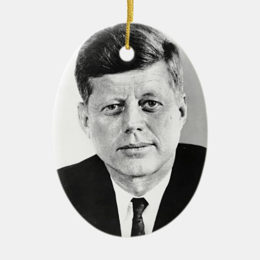 Zwart & Wit Jack JFK John F. Kennedy Keramisch Ornament (Voorkant)