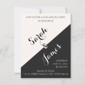 Zwart-Wit | Jack & Jill Party Uitnodigen Kaart (Voorkant)