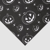 Zwart-wit Jack-O' Lantaarns Zwart Halloween Tissuepapier (Detail)