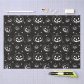 Zwart-wit Jack-O' Lantaarns Zwart Halloween Tissuepapier (Craft)