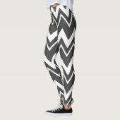 Zwart-wit Jagged Pattern Leggings (Links)