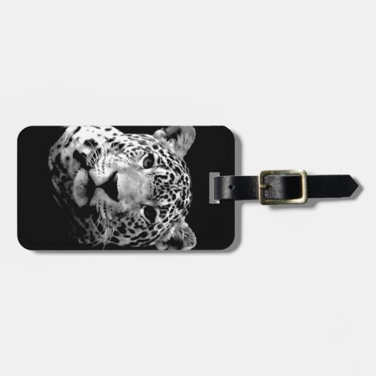 Zwart-wit Jaguar Bagagelabels (Voorkant horizontaal)