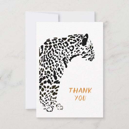 Zwart-wit Jaguar Bedankkaart (Voorkant)