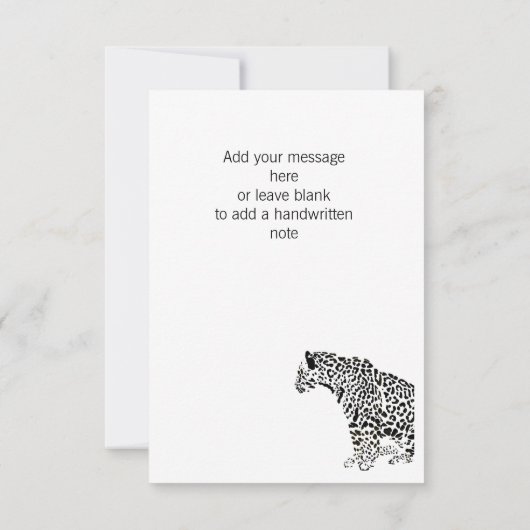 Zwart-wit Jaguar Bedankkaart (Achterkant)