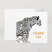 Zwart-wit Jaguar Illustratie Dank U Bedankkaart (Voorkant / Achterkant)