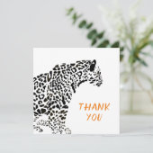 Zwart-wit Jaguar Illustratie Dank U Bedankkaart (Staand voorkant)