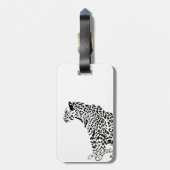 Zwart-wit Jaguar Illustratie Monogram Bagagelabel (Achterkant verticaal)